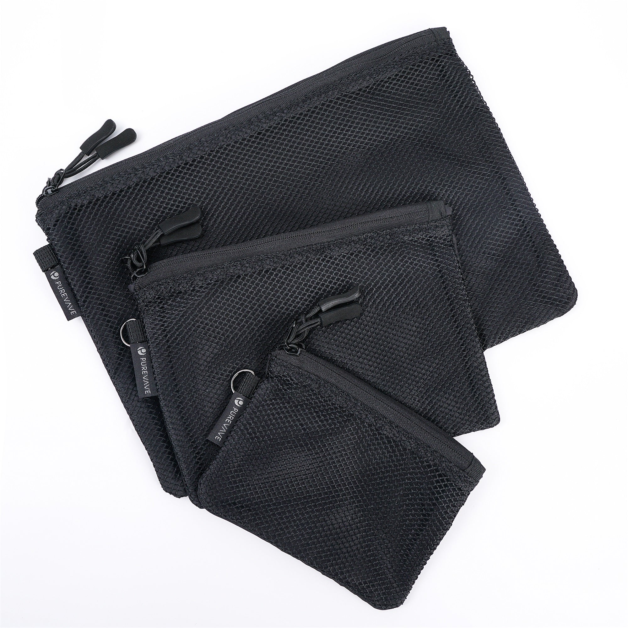 Black Double Zipper Pouch