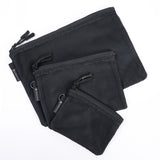 Black Double Zipper Pouch Set 3 Pieces Pack