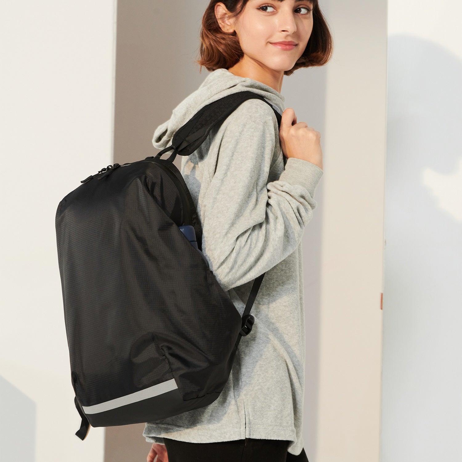 Black Travel backpack carry 