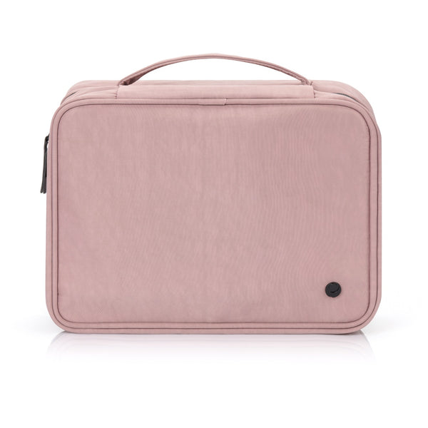Light pink large capacity toiletry bag front view