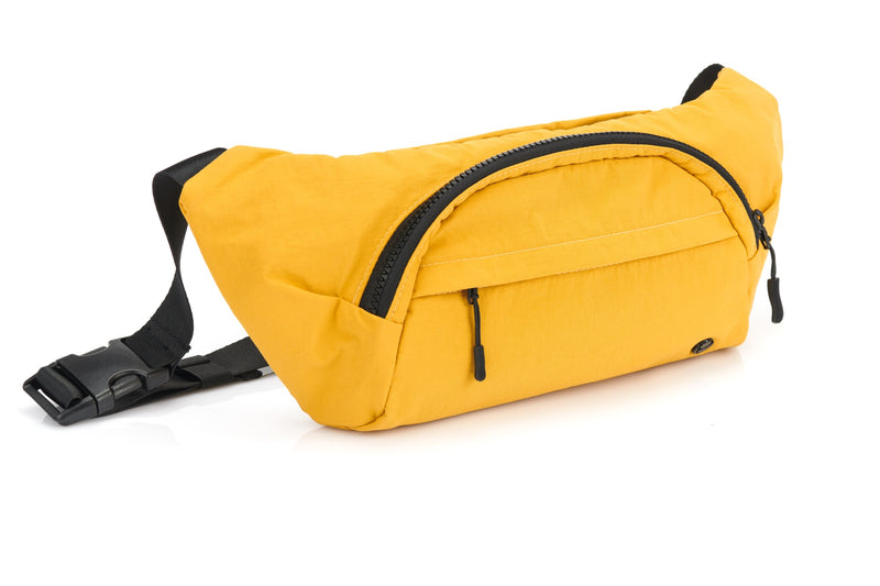Mineral yellow crossbody sling bag angled view